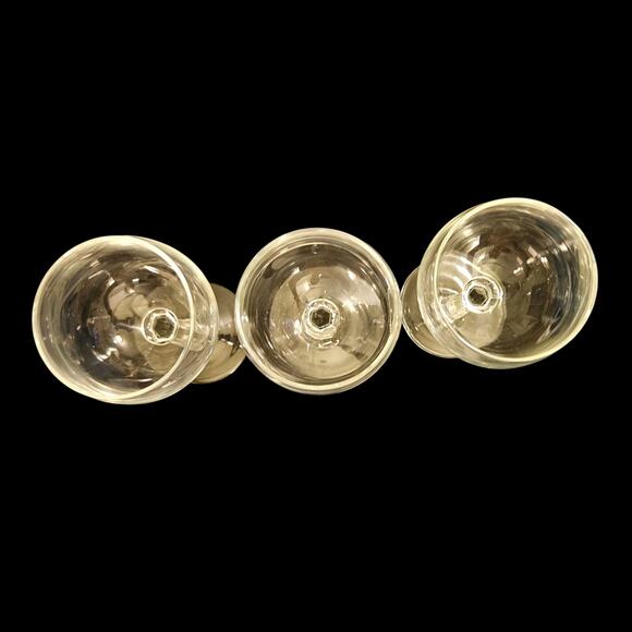 Set of 3 Libbey Clear Wine Goblets 6" USA Vintage 1970s–1990s Stemware - Picture 4 of 4